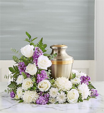 Cremation Wreath- Lavender and White