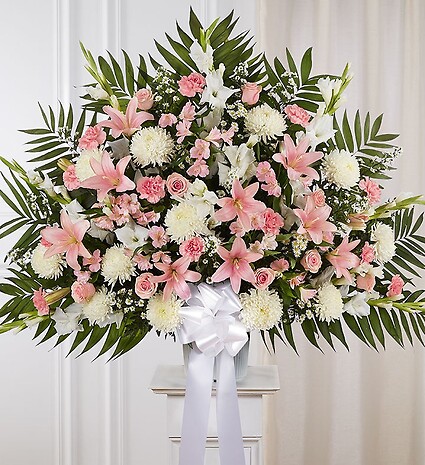 Heartfelt Sympathies&amp;trade; Standing Basket- Pink &amp;amp;White