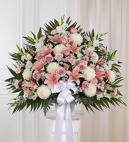 Heartfelt Sympathies&amp;trade; Standing Basket- Pink &amp;amp;White