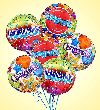 6 Congratulations Mylar Balloons