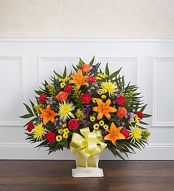 Heartfelt Tribute&amp;trade; Floor Basket- Bright