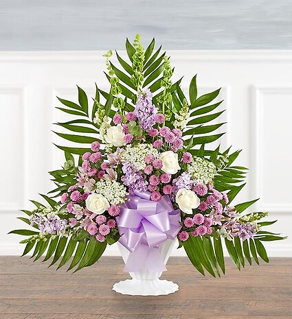 Tranquility Floor Basket&amp;trade; - Lavender &amp;amp; White