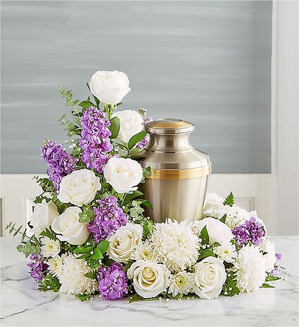 Cremation Wreath- Lavender and White