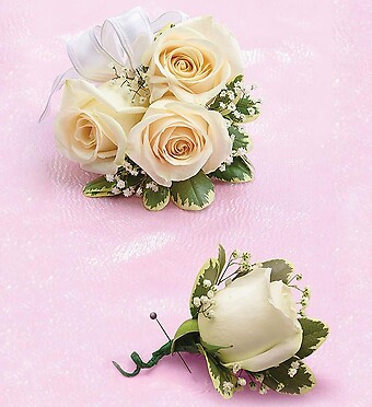 White Rose Corsage &amp;amp; Boutonni&amp;egrave;re