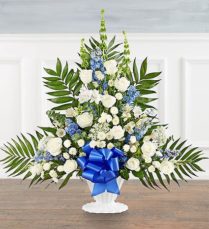 Tranquility Floor Basket&amp;trade; - Blue &amp;amp; White