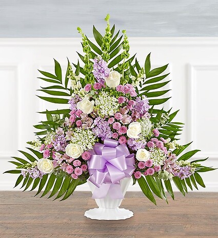 Tranquility Floor Basket&amp;trade; - Lavender &amp;amp; White