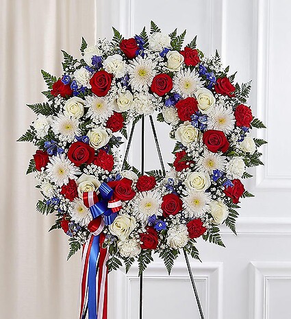 Serene Blessings&amp;trade; Standing Wreath- Red, White &amp;amp; Blue