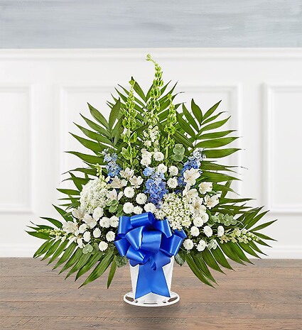 Tranquility Floor Basket&amp;trade; - Blue &amp;amp; White