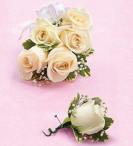 White Rose Corsage &amp;amp; Boutonni&amp;egrave;re