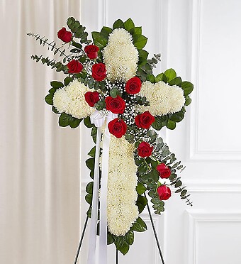 Peace &amp;amp; Prayers&amp;trade; Red &amp;amp; White Standing Cross