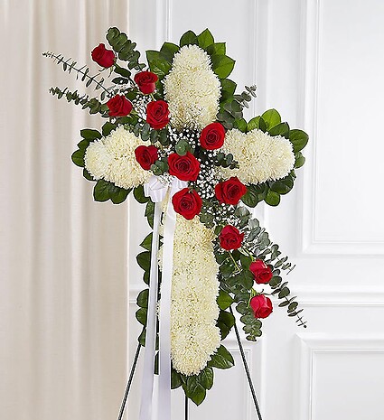 Peace &amp;amp; Prayers&amp;trade; Red &amp;amp; White Standing Cross