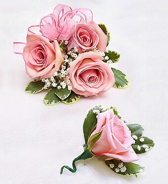 Pink Rose Corsage &amp;amp; Boutonni&amp;egrave;re