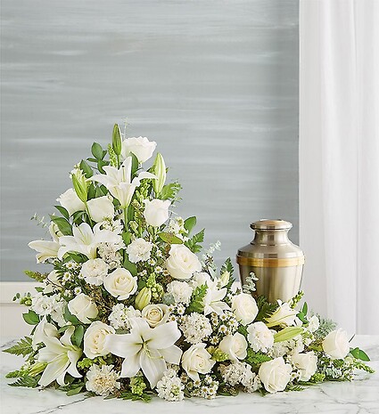 Asymetrical Cremation Arrangement- All White