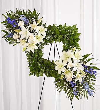 Cherished Remembrance&amp;trade; Wreath - Blue &amp;amp; White
