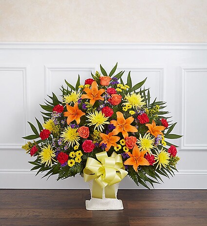 Heartfelt Tribute&amp;trade; Floor Basket- Bright