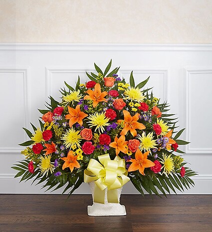 Heartfelt Tribute&amp;trade; Floor Basket- Bright