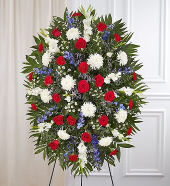 Red, White &amp;amp; Blue Sympathy Standing Spray